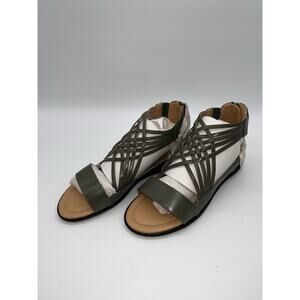 WOMEN'S SANDALS COMFORTVIEW ZIP UP OLIVE FLATS SIZE 8M